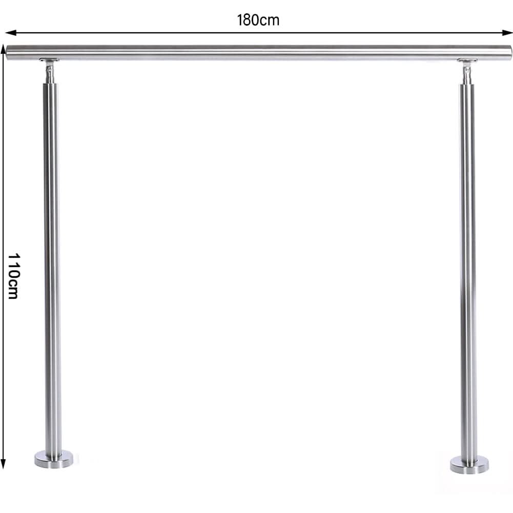180cm Floor Mount Stainless Steel Handrail for Slopes and Stairs