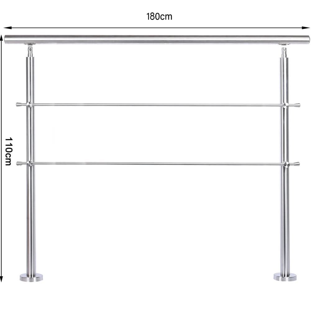 180cm Floor Mount Stainless Steel Handrail for Slopes and Stairs