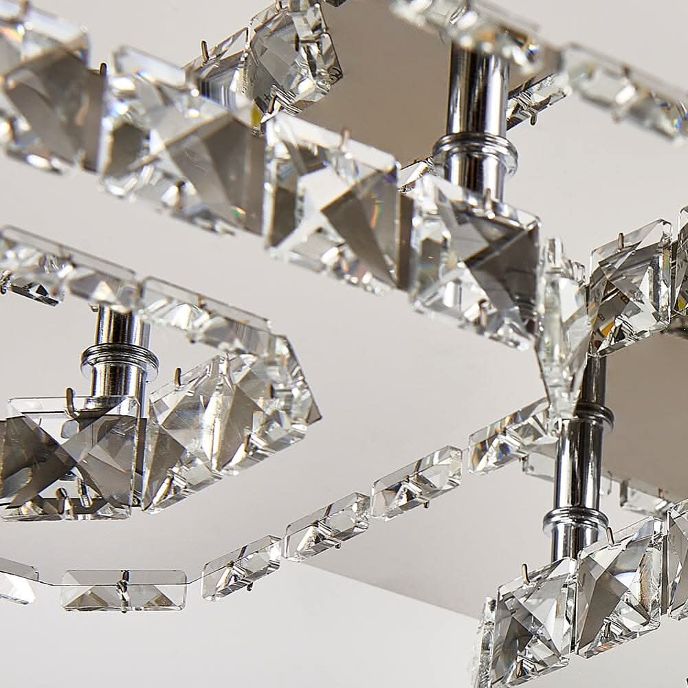 68 W Square LED Ceiling Light with Crystal Dimmable Warm Light