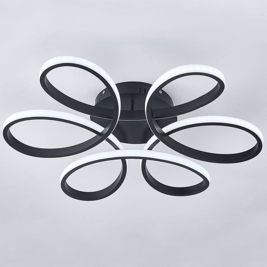 Black Frame Modern Dimmable/White LED Chandelier Ceiling Light