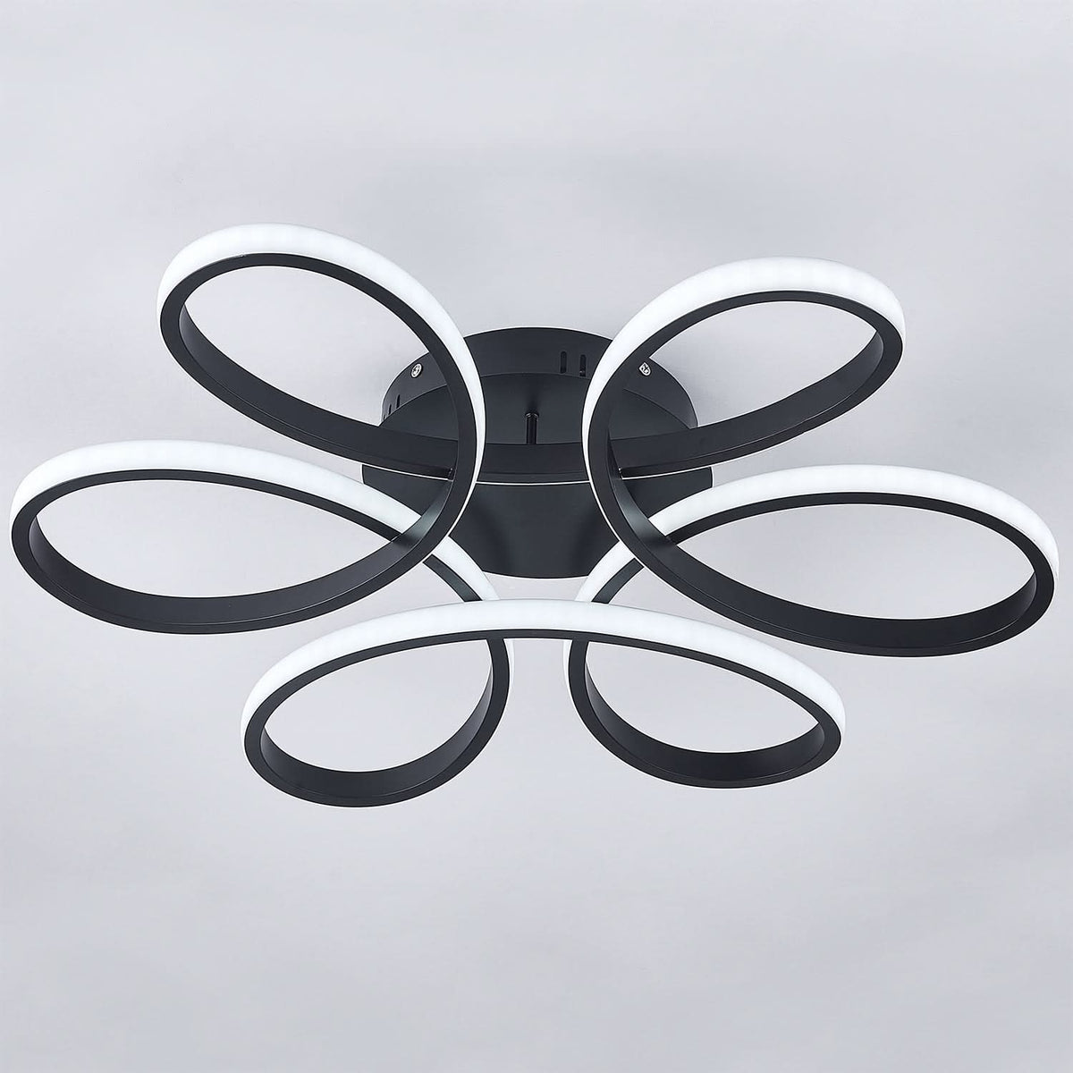 Black Frame Modern Dimmable/White LED Chandelier Ceiling Light