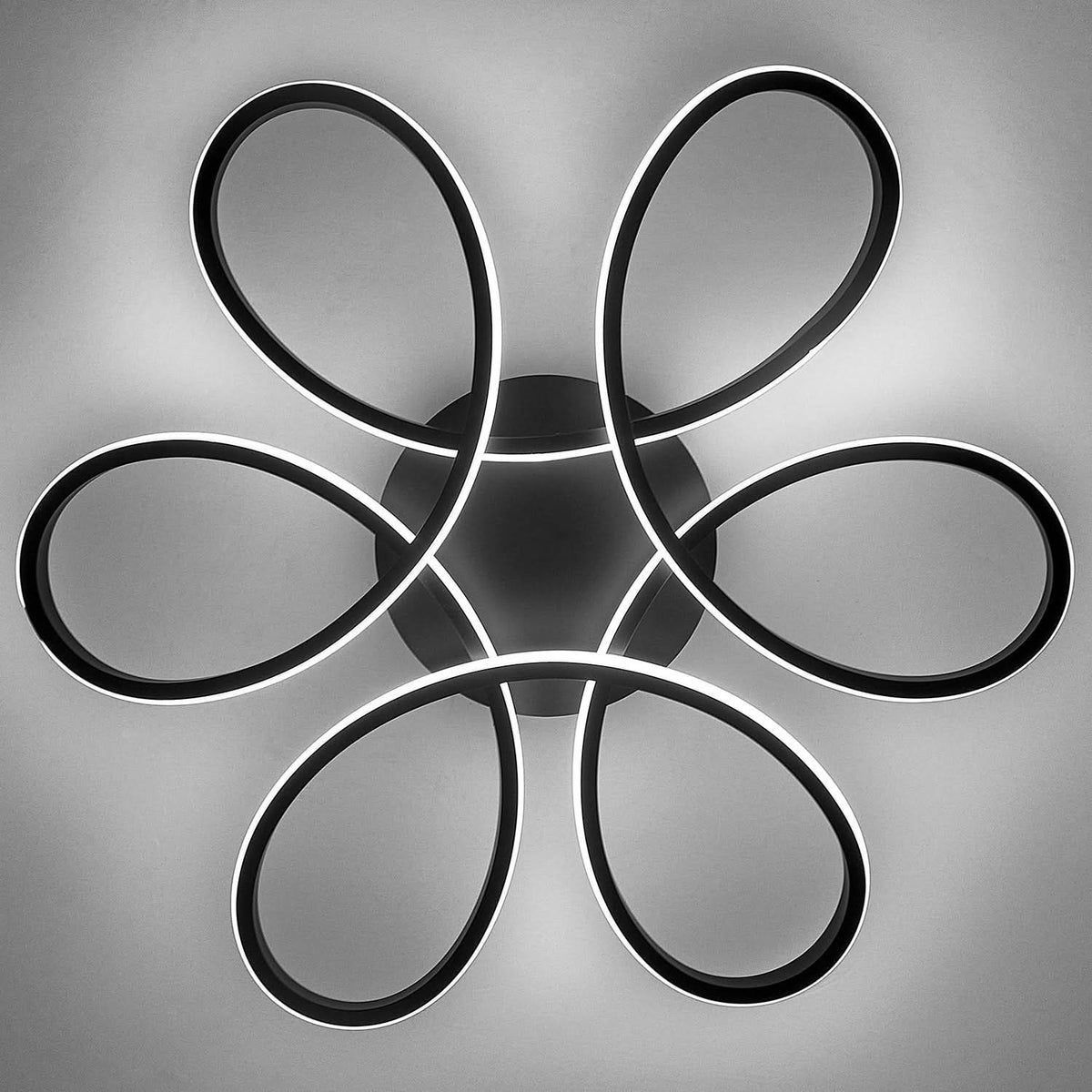 Black Frame Modern Dimmable/White LED Chandelier Ceiling Light