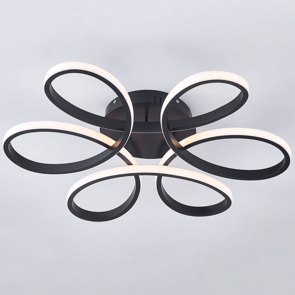 Black Frame Modern Dimmable/White LED Chandelier Ceiling Light