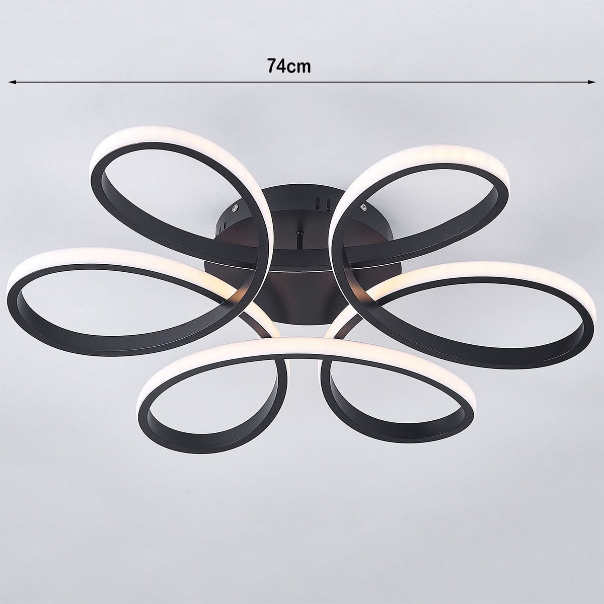 Black Frame Modern Dimmable/White LED Chandelier Ceiling Light