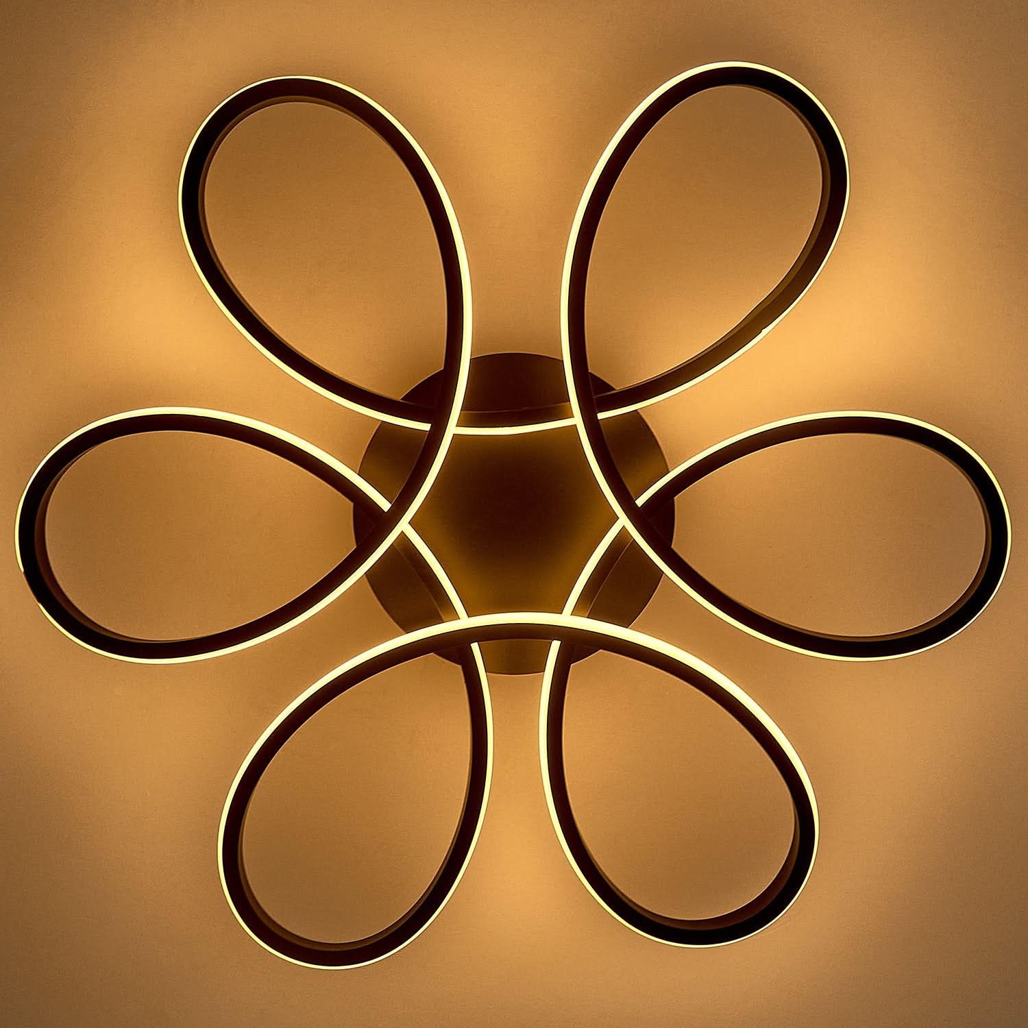 Black Frame Modern Dimmable/White LED Chandelier Ceiling Light