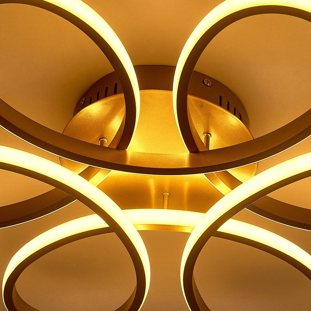 Golden Frame Modern Cool White LED Chandelier Ceiling Light