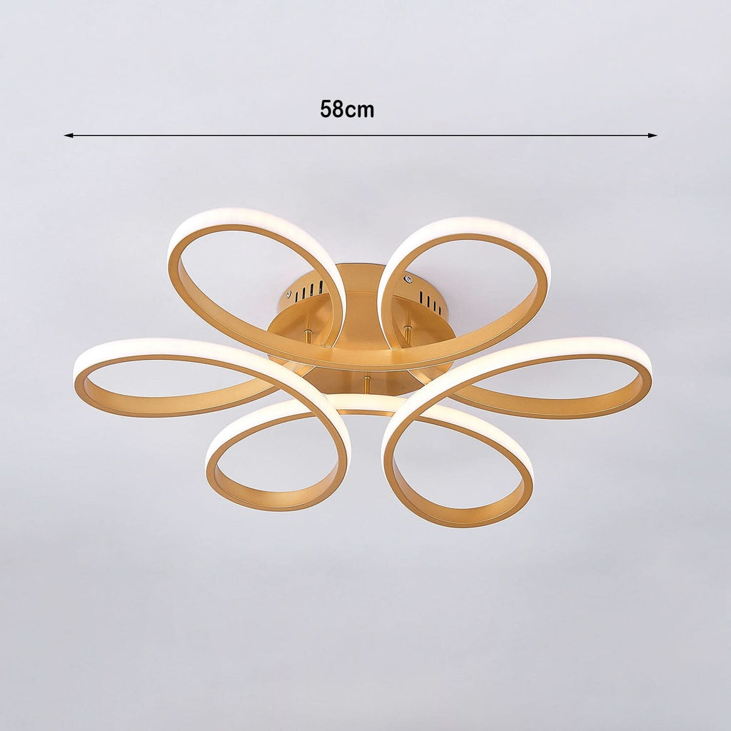 Golden Frame Modern Cool White LED Chandelier Ceiling Light