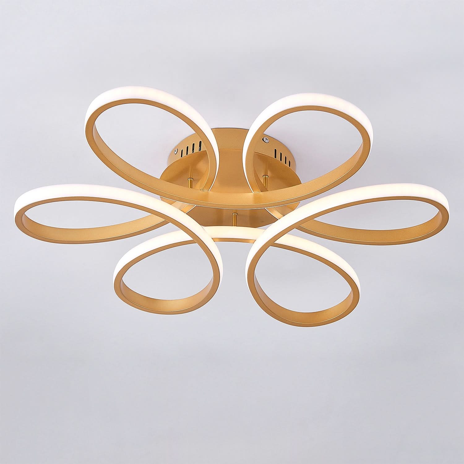 Golden Frame Modern Cool White LED Chandelier Ceiling Light