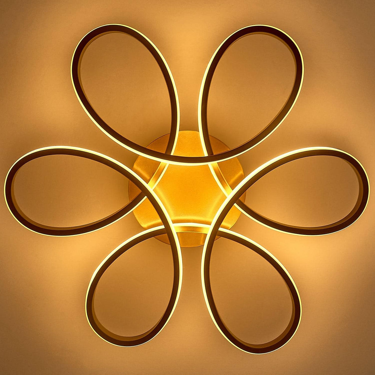 Golden Frame Modern Cool White LED Chandelier Ceiling Light