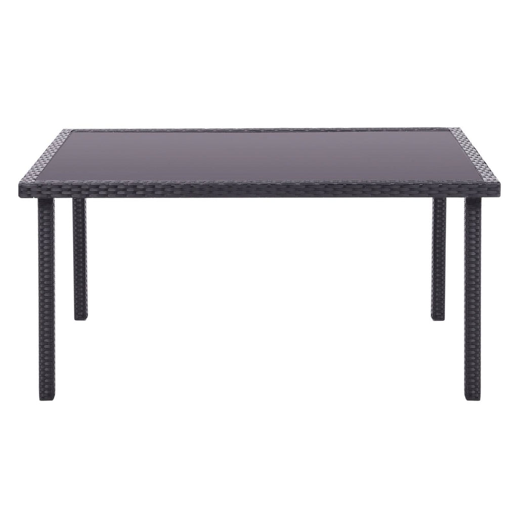 150cm Width Garden Dining Table Patio Outdoor Rectangle Table Black/Brown