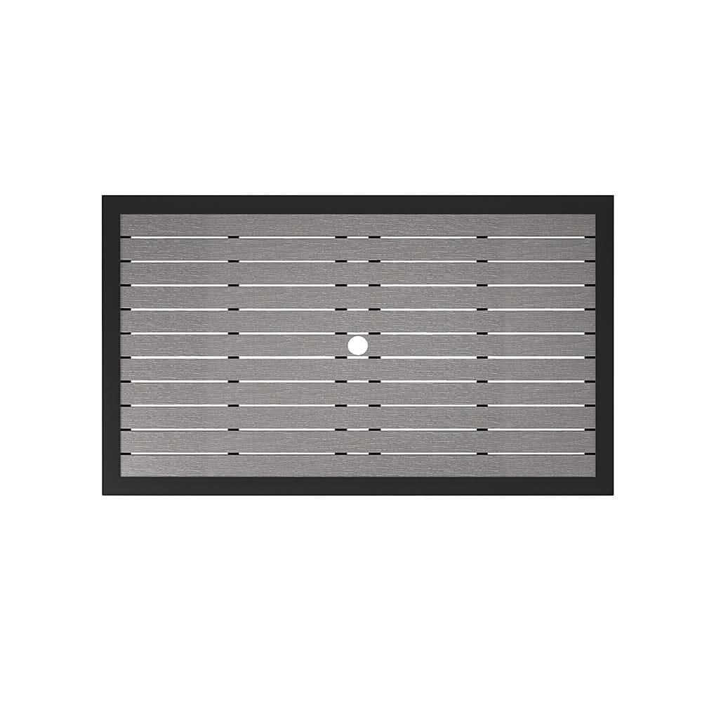80/120/150cm Wide Rectangular Outdoor Dining Table with Parasol Hole
