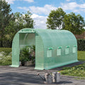 13×9ft/ 19×9ft Metal Framed Walk-in Greenhouse with Zipper Door and Windows
