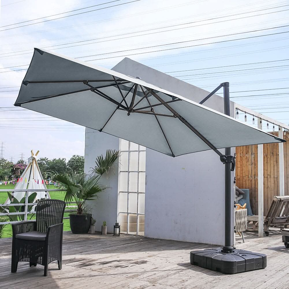 3 x 3 m Square Cantilever Parasol Outdoor Hanging Umbrella for Garden and Patio