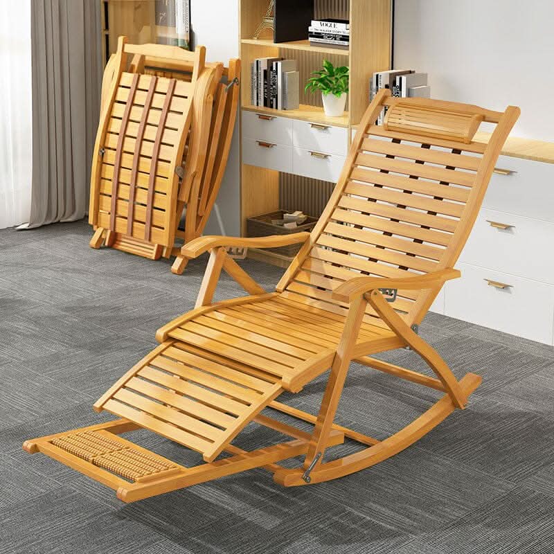 Bamboo Rocking Chair Foldable Recliner