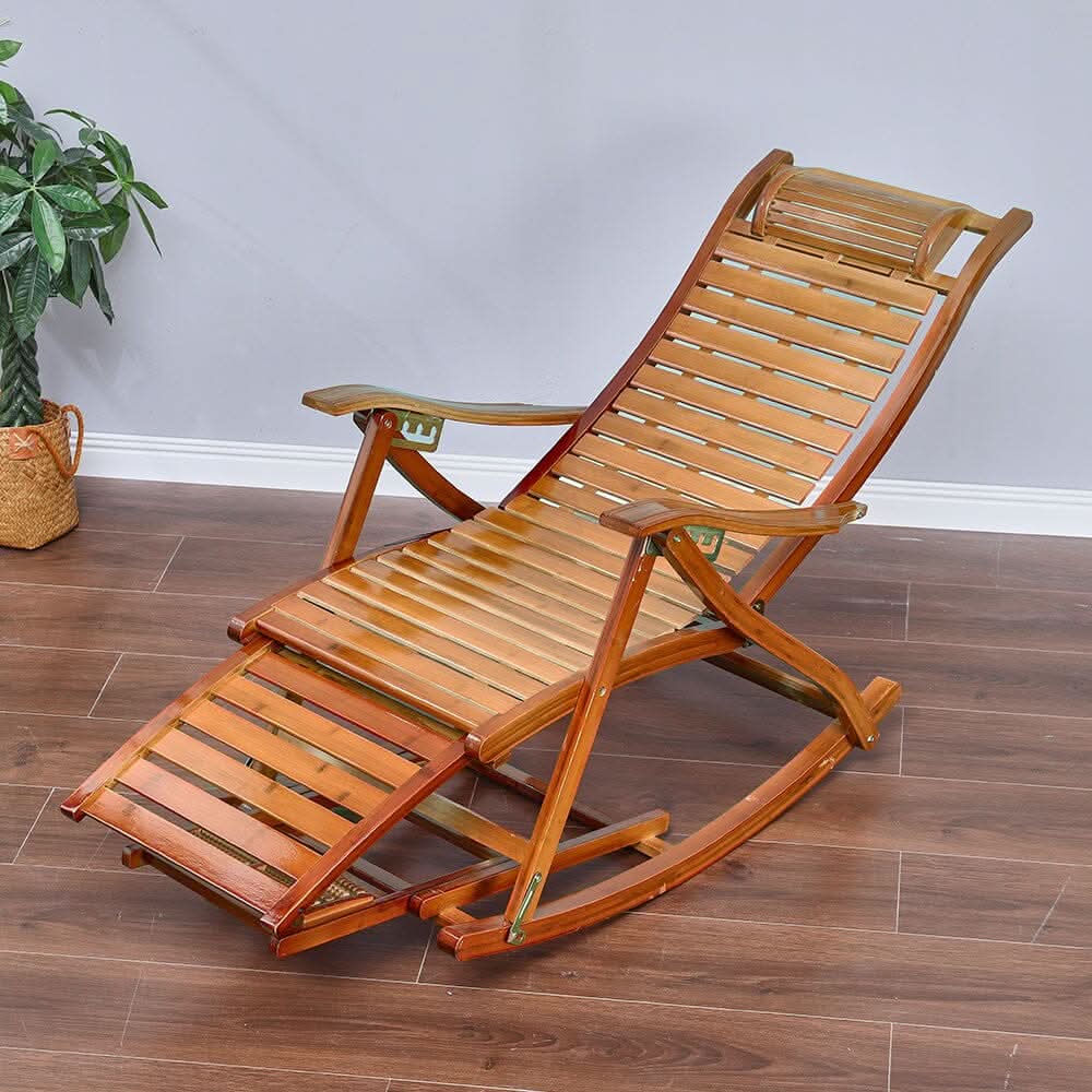Bamboo Rocking Chair Foldable Recliner