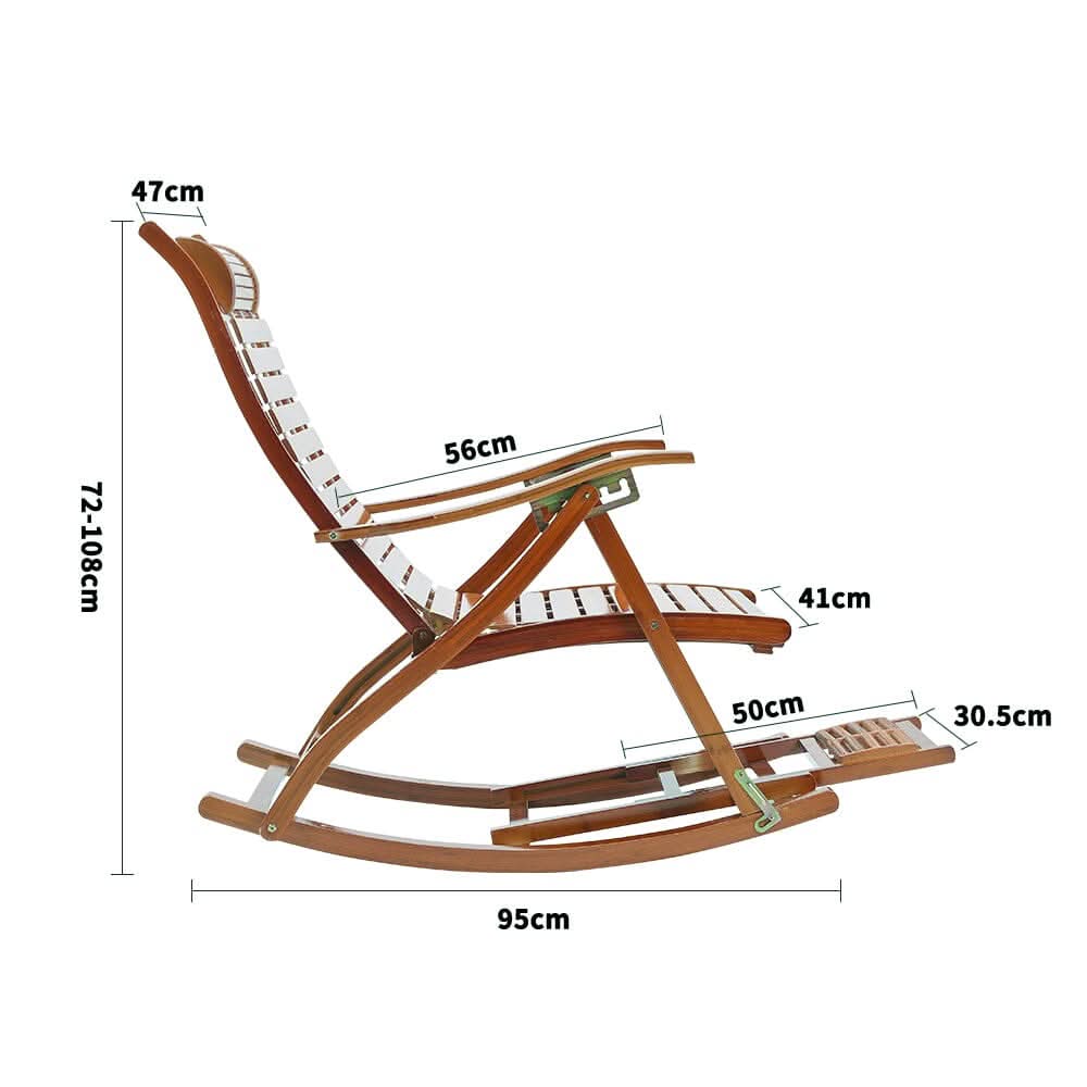 Bamboo Rocking Chair Foldable Recliner