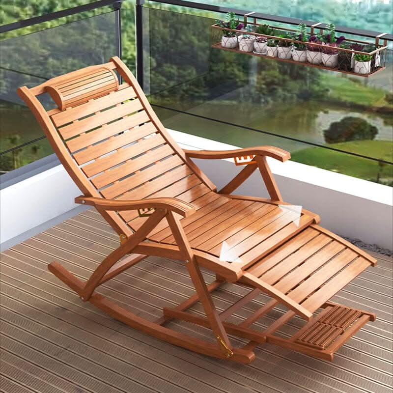 Bamboo Rocking Chair Foldable Recliner