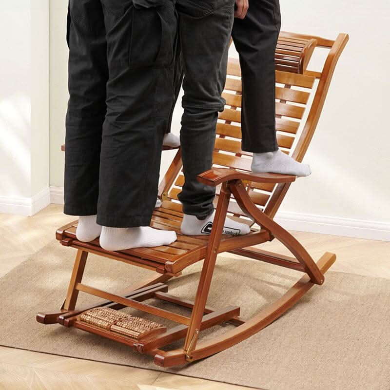 Bamboo Rocking Chair Foldable Recliner