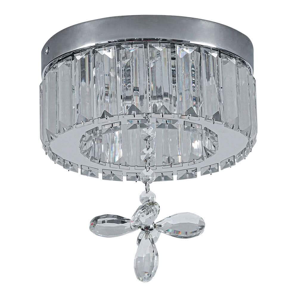 Modern Round Crystal Ceiling Light with Crystal Pendant
