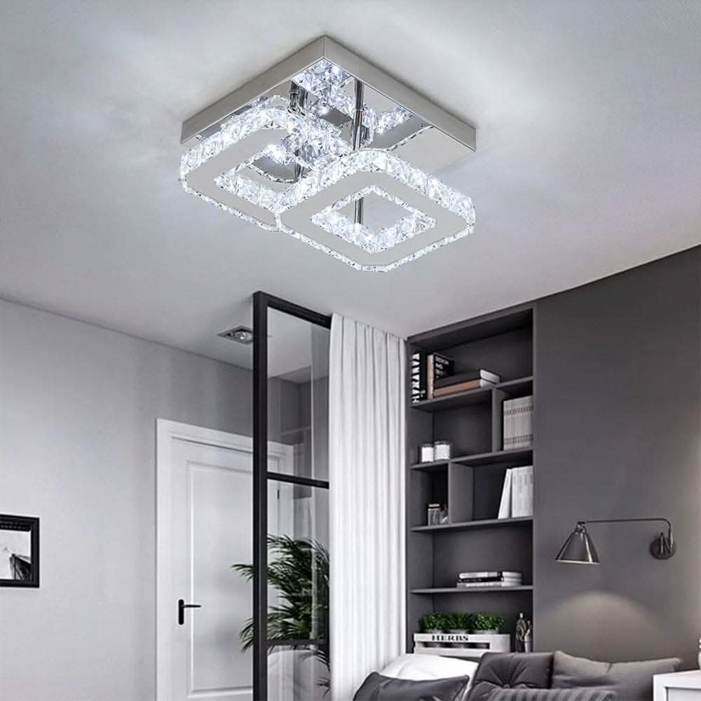 Double Tier Square Crystal Celling Light
