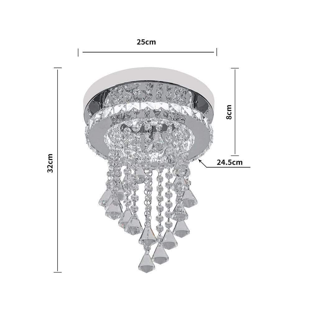 Modern Crystal Ceiling Light with Droplets Cool White