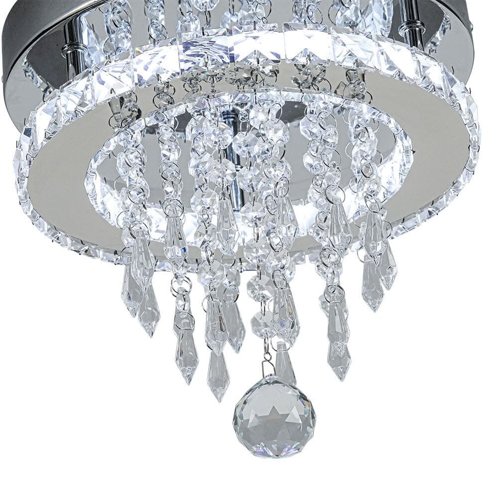 Modern Round Crystal Ceiling Light with Droplets