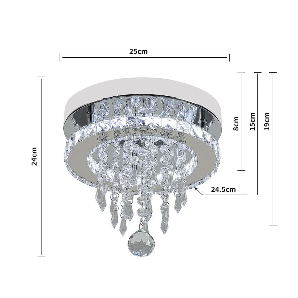 Modern Round Crystal Ceiling Light with Droplets