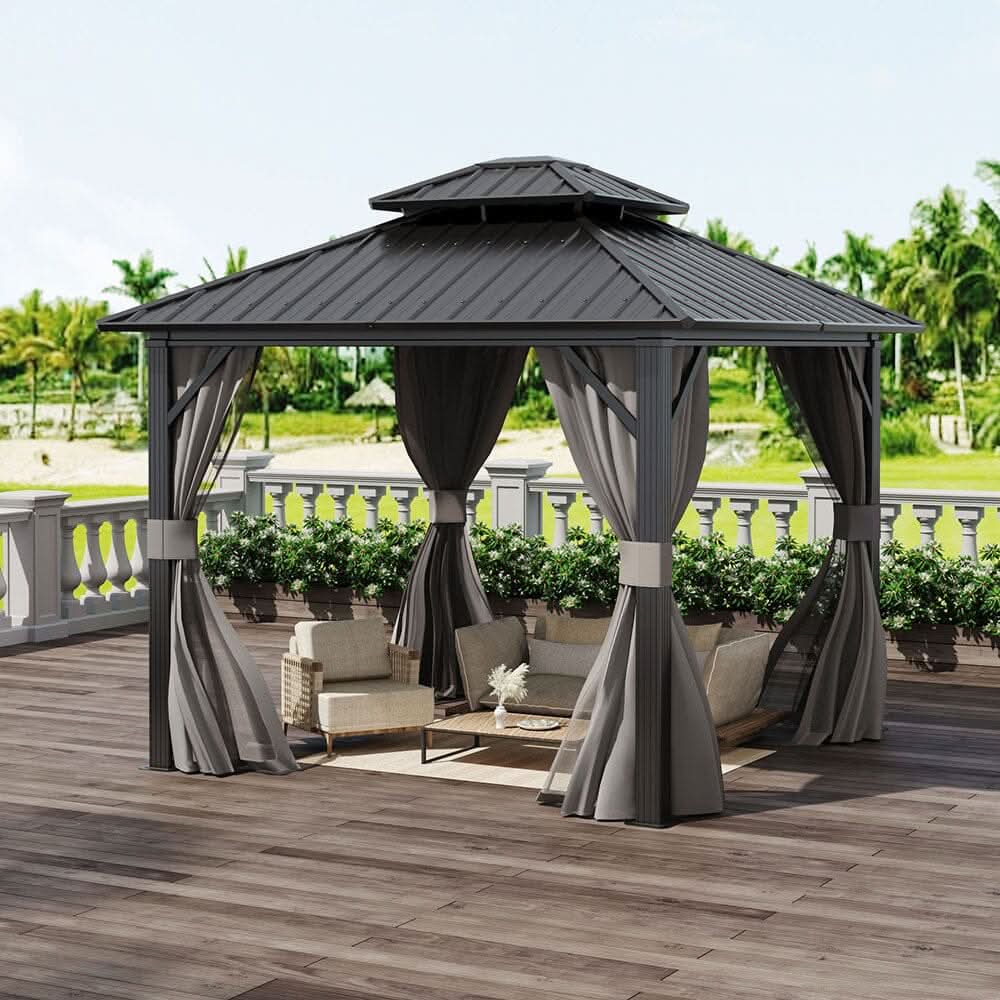 10×10ft/10×12ft Hardtop Patio Gazebo