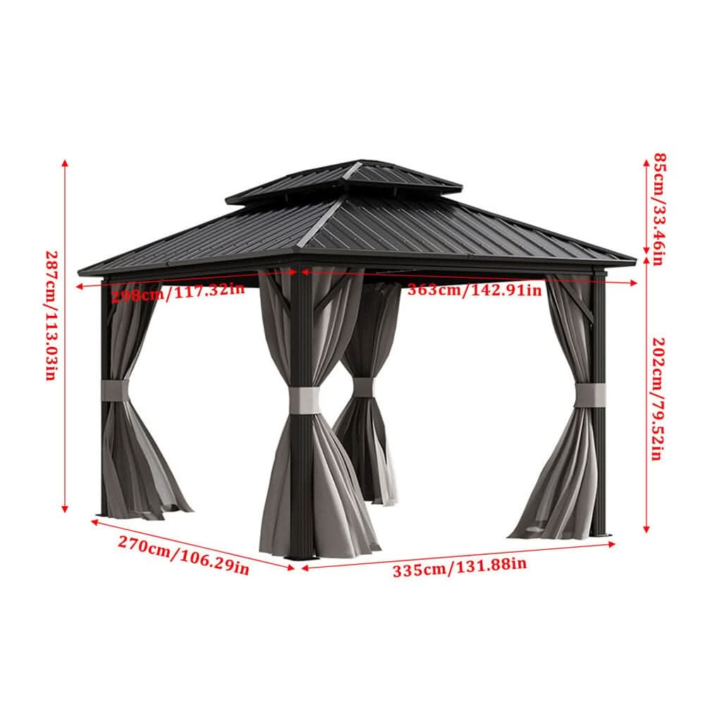 10×10ft/10×12ft Hardtop Patio Gazebo