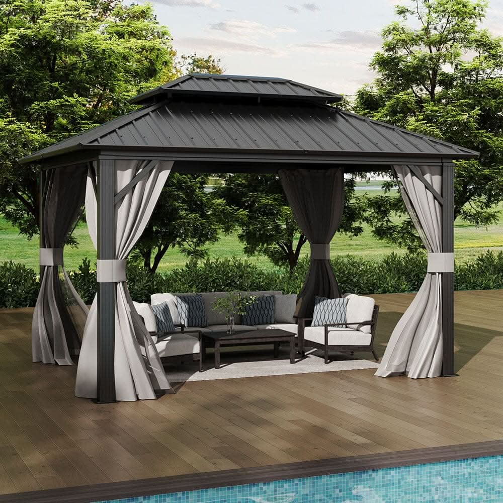10×10ft/10×12ft Hardtop Patio Gazebo