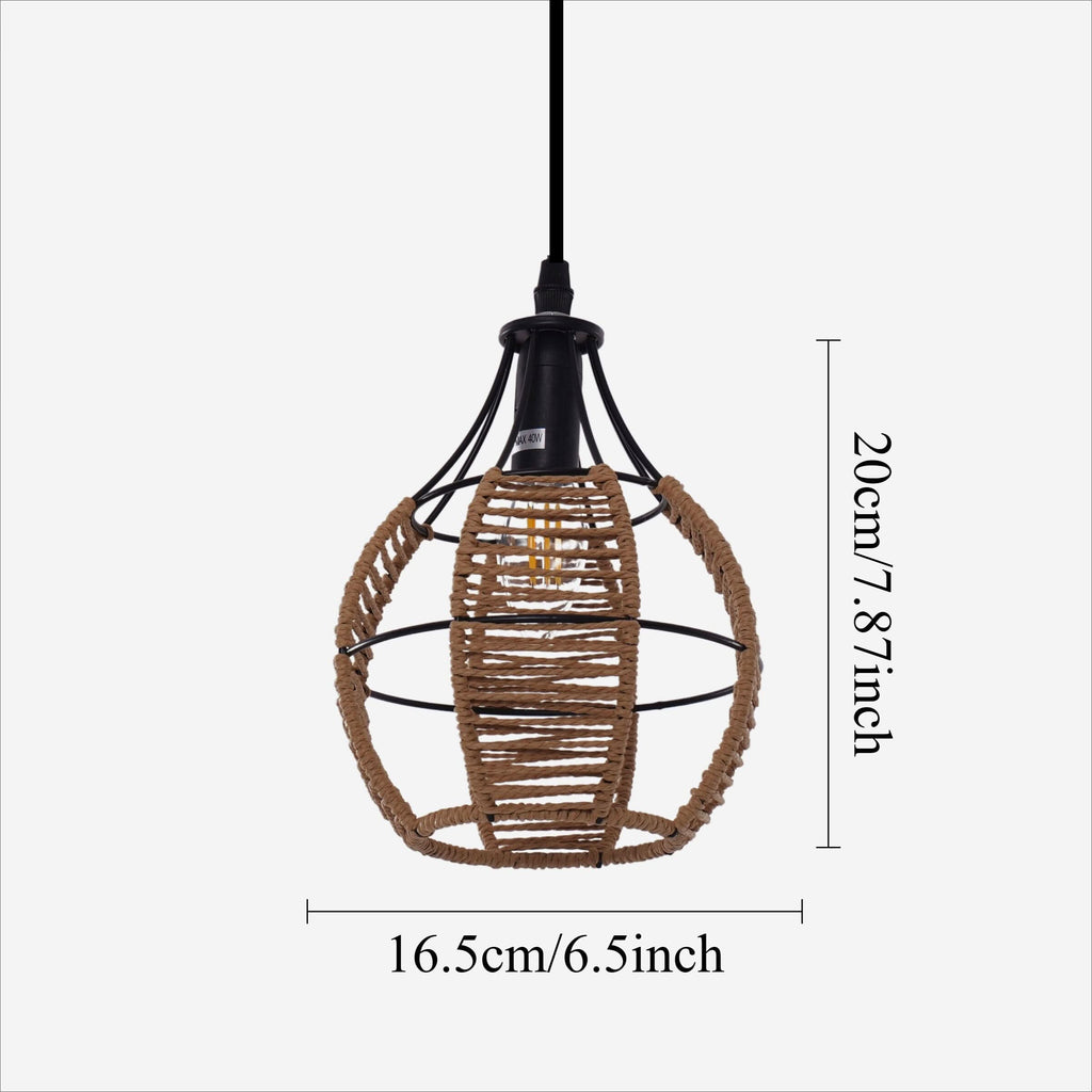 Glyph-Lightsin Woven Paper Rope Pendant Light for Cozy Elegance and Timeless Charm
