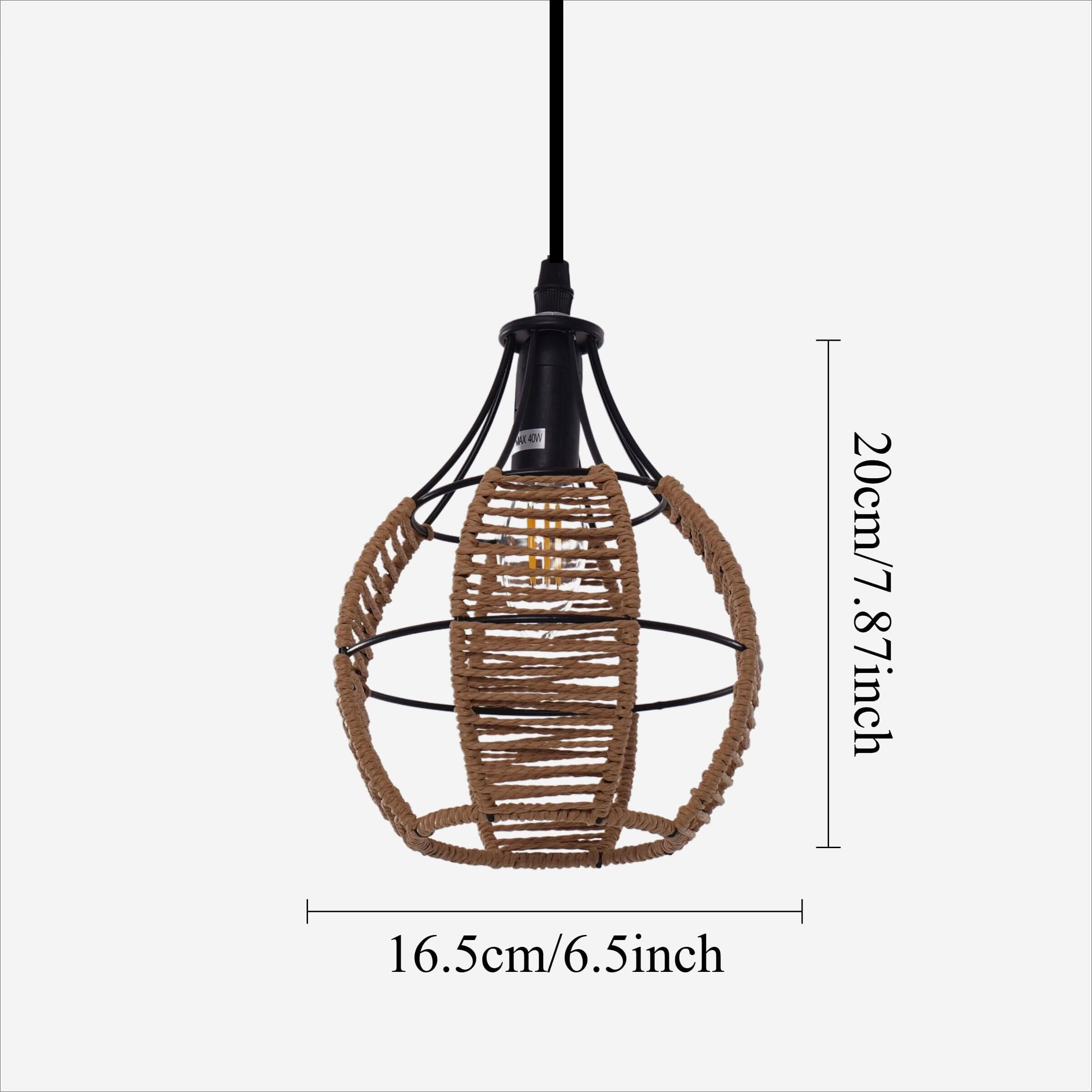 Glyph-Lightsin Woven Paper Rope Pendant Light for Cozy Elegance and Timeless Charm
