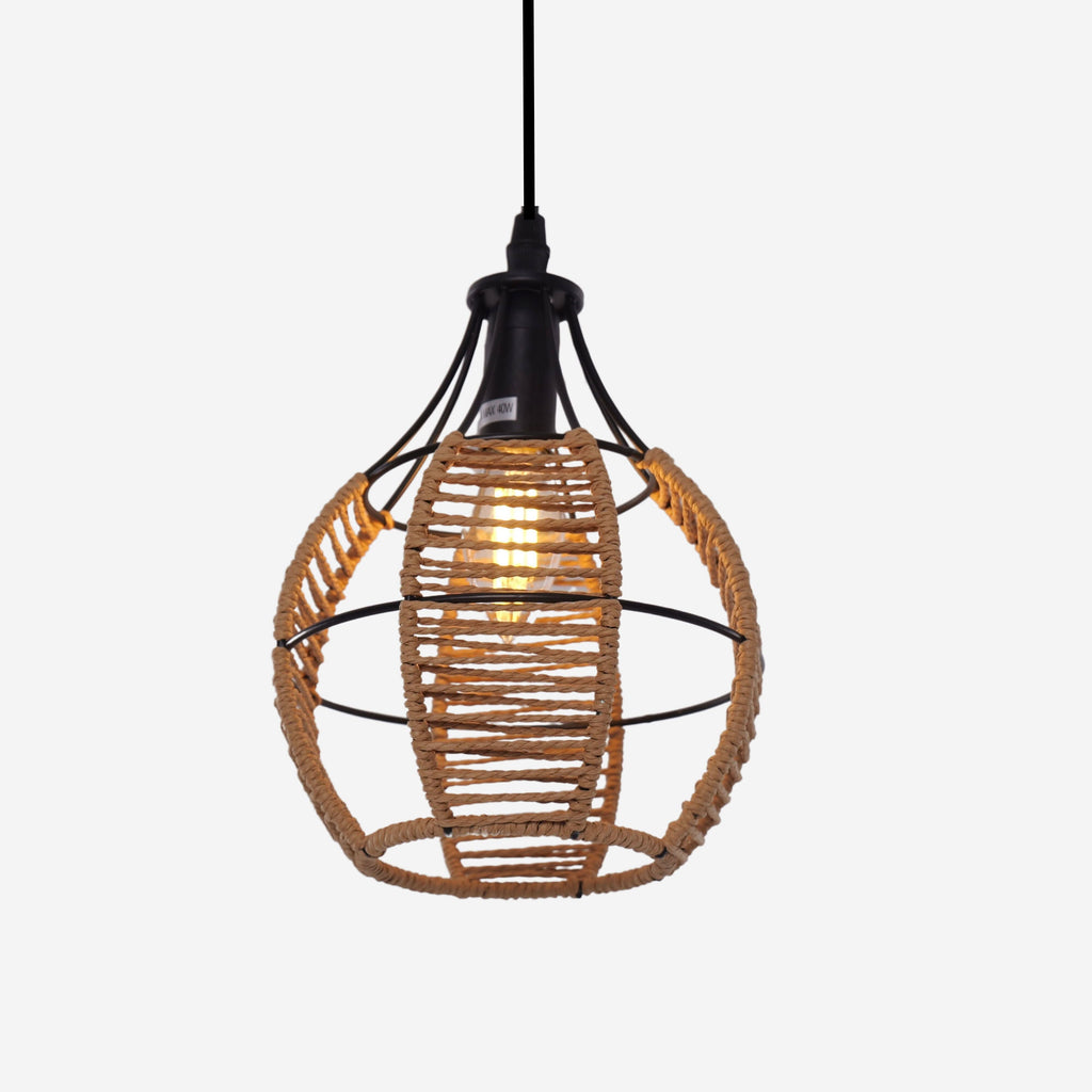 Glyph-Lightsin Woven Paper Rope Pendant Light for Cozy Elegance and Timeless Charm