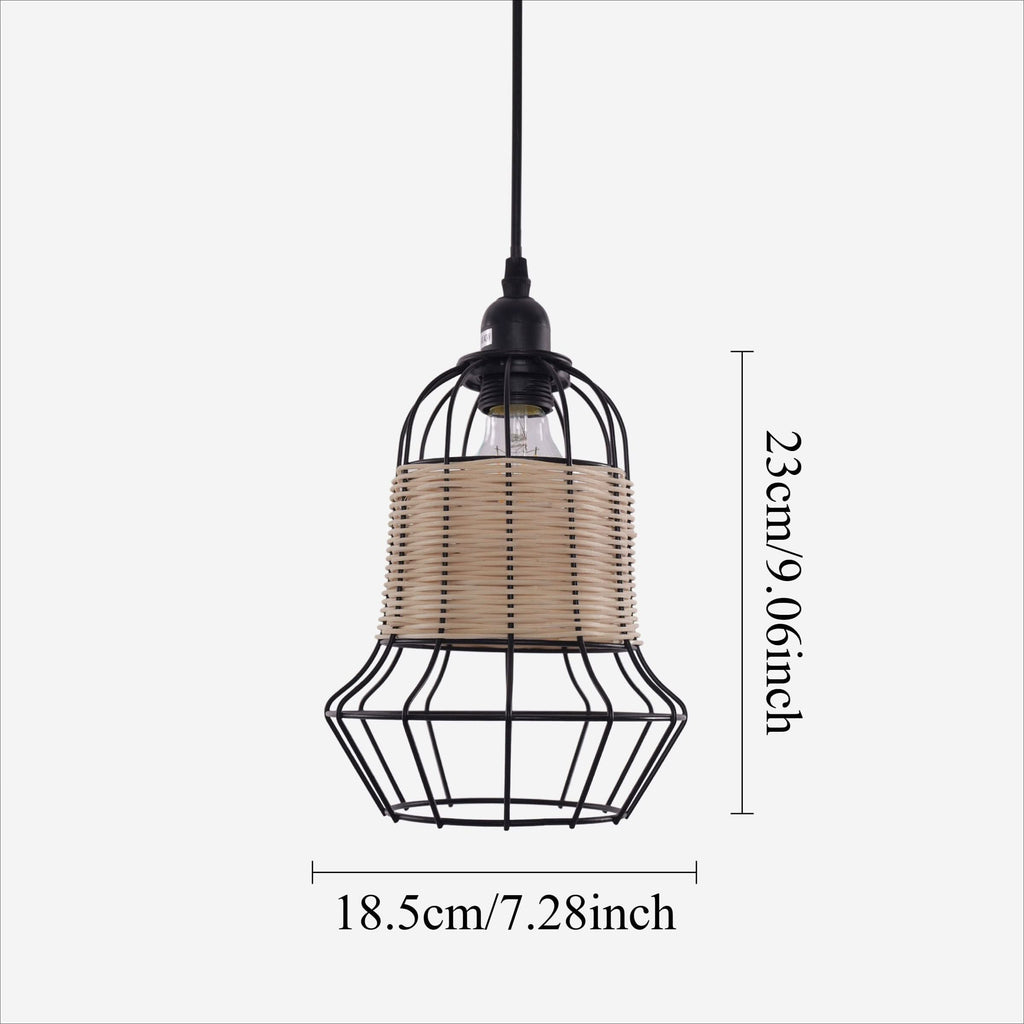 Glyph-Lightsin Basket-Inspired Bar Pendant Light Natural Rattan Pendant Lighting