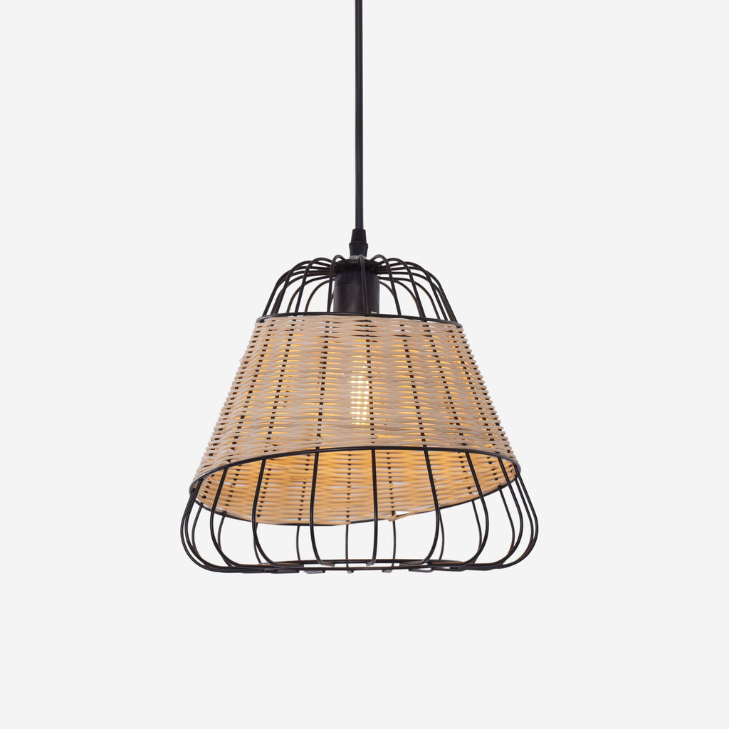 Glyph-Lightsin Bell-Shaped Rattan Pendant Light for Timeless Rustic Elegance
