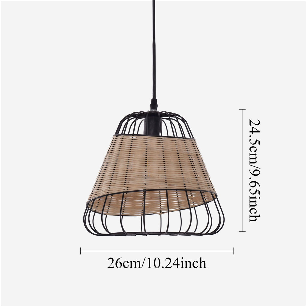 Glyph-Lightsin Bell-Shaped Rattan Pendant Light for Timeless Rustic Elegance