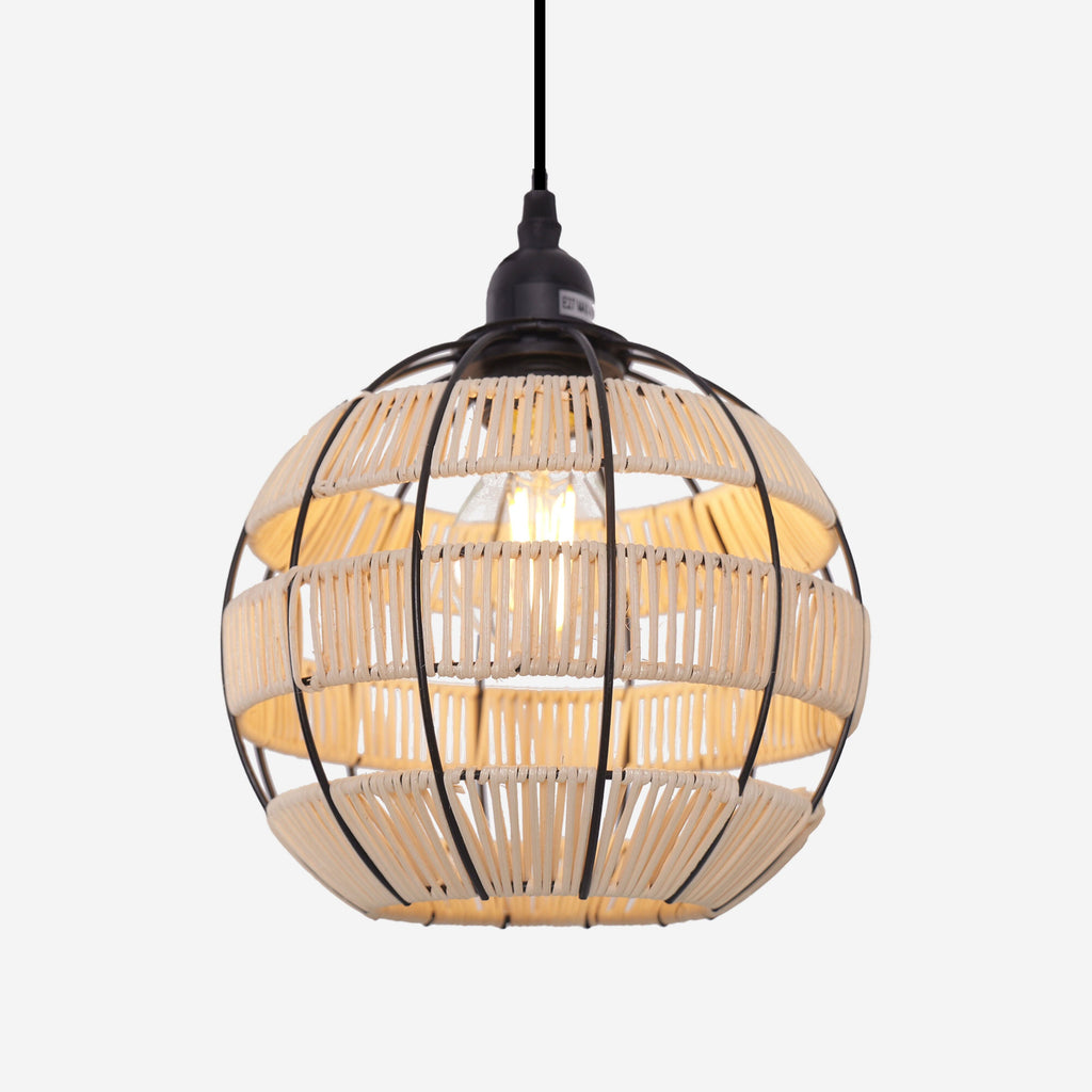 Glyph-Lightsin Woven Sphere Pendant Light for Cozy Natural Elegance