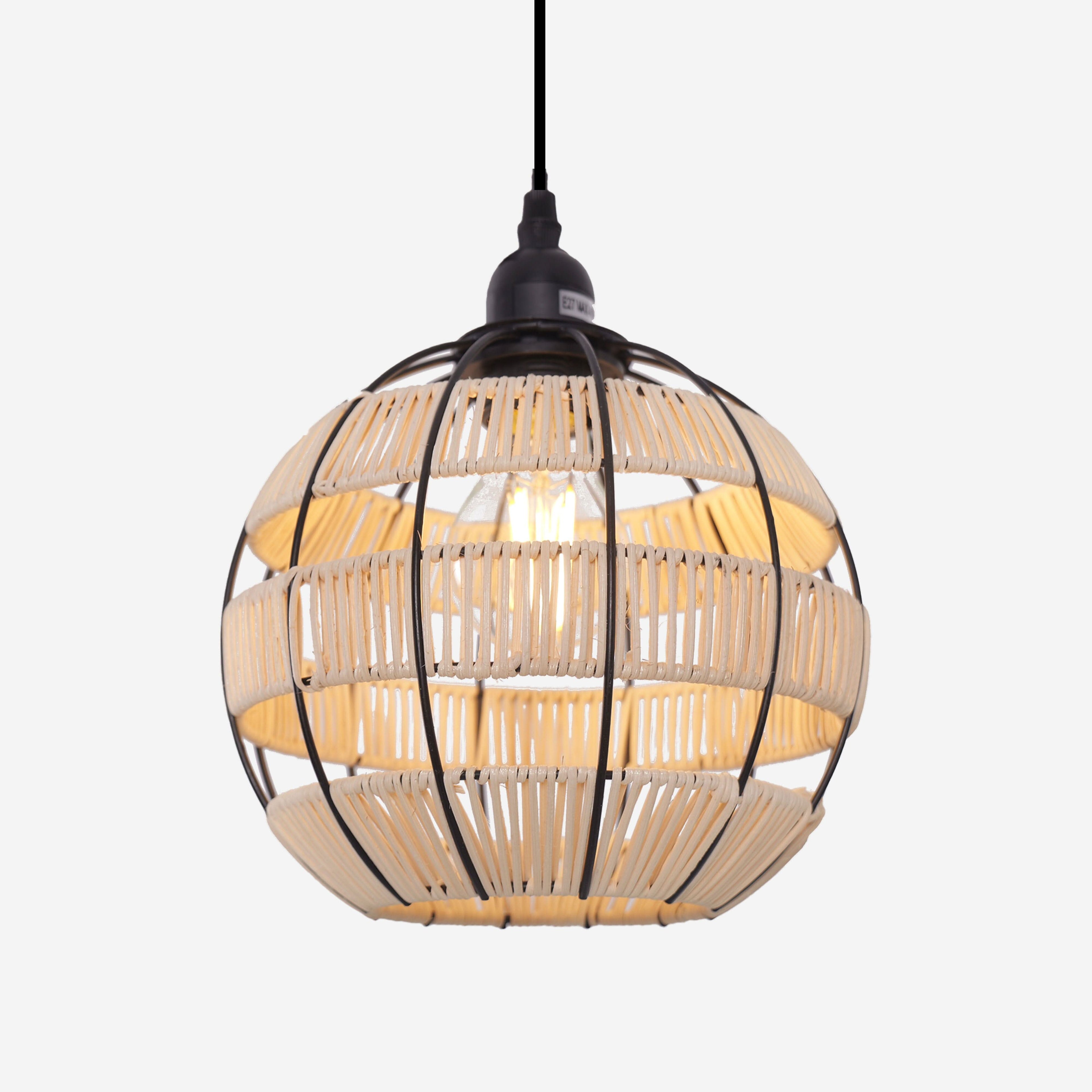 Glyph-Lightsin Woven Sphere Pendant Light for Cozy Natural Elegance