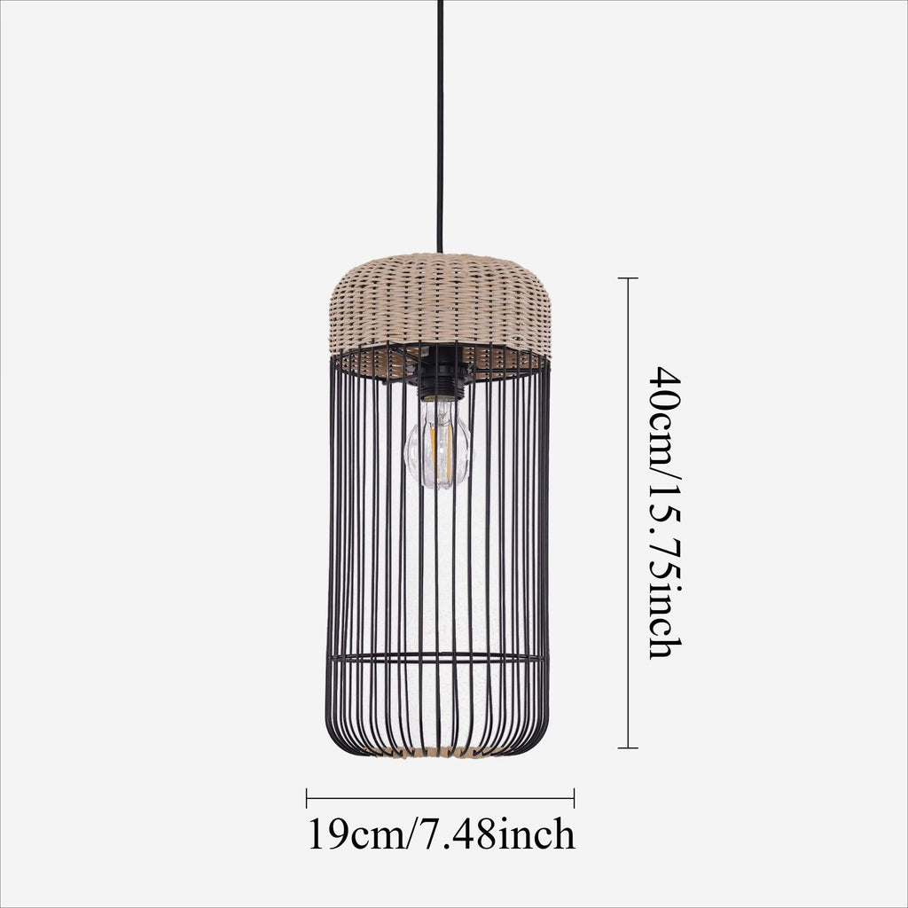 Glyph-Lightsin Woven Rattan Cylinder Pendant Light for Warm and Inviting Spaces