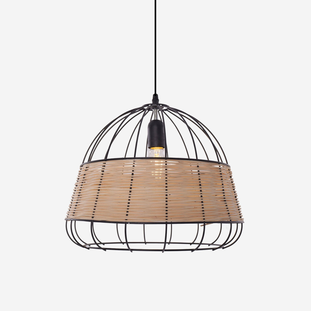 Glyph-Lightsin Handcrafted Rattan Pendant Light with Iron Frame for Home Decor
