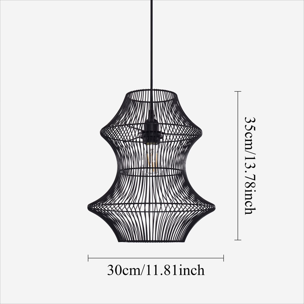 Glyph-Lightsin Industrial Black Iron Pendant Light with Hourglass Shape
