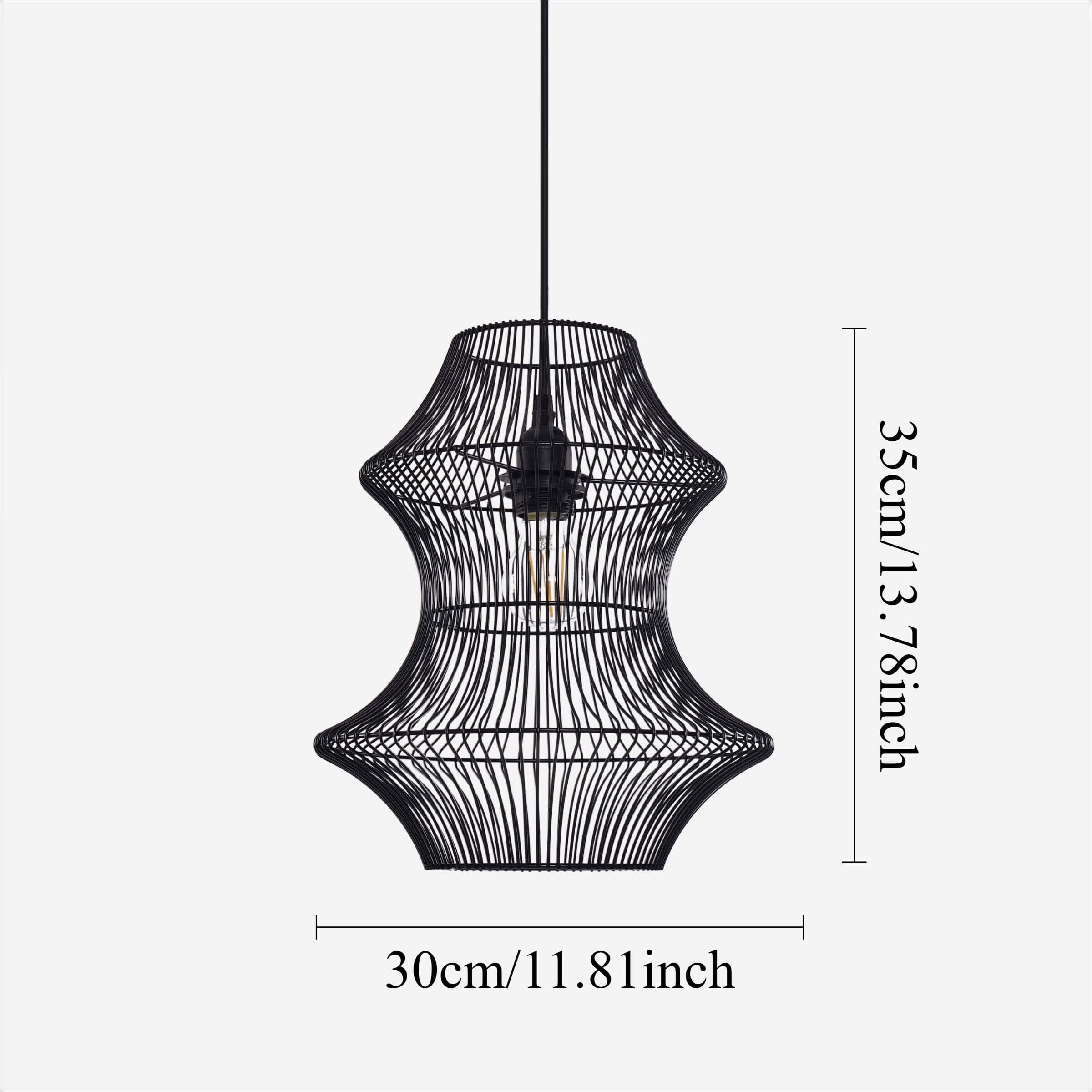 Glyph-Lightsin Industrial Black Iron Pendant Light with Hourglass Shape