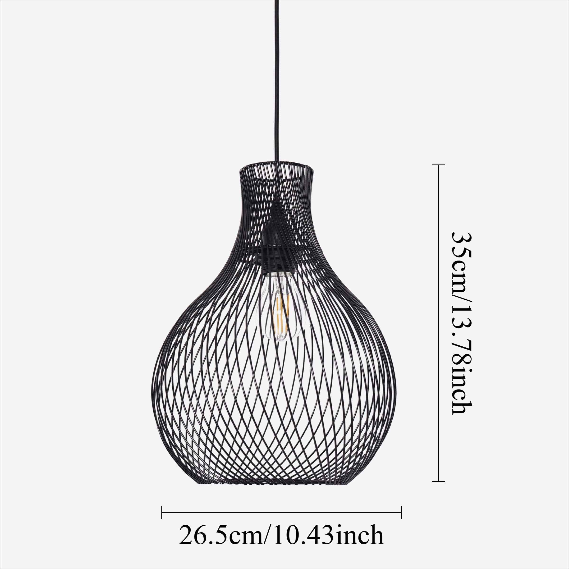 Glyph-Lightsin Minimalist Black Wire Cage Pendant Light for Home Decor