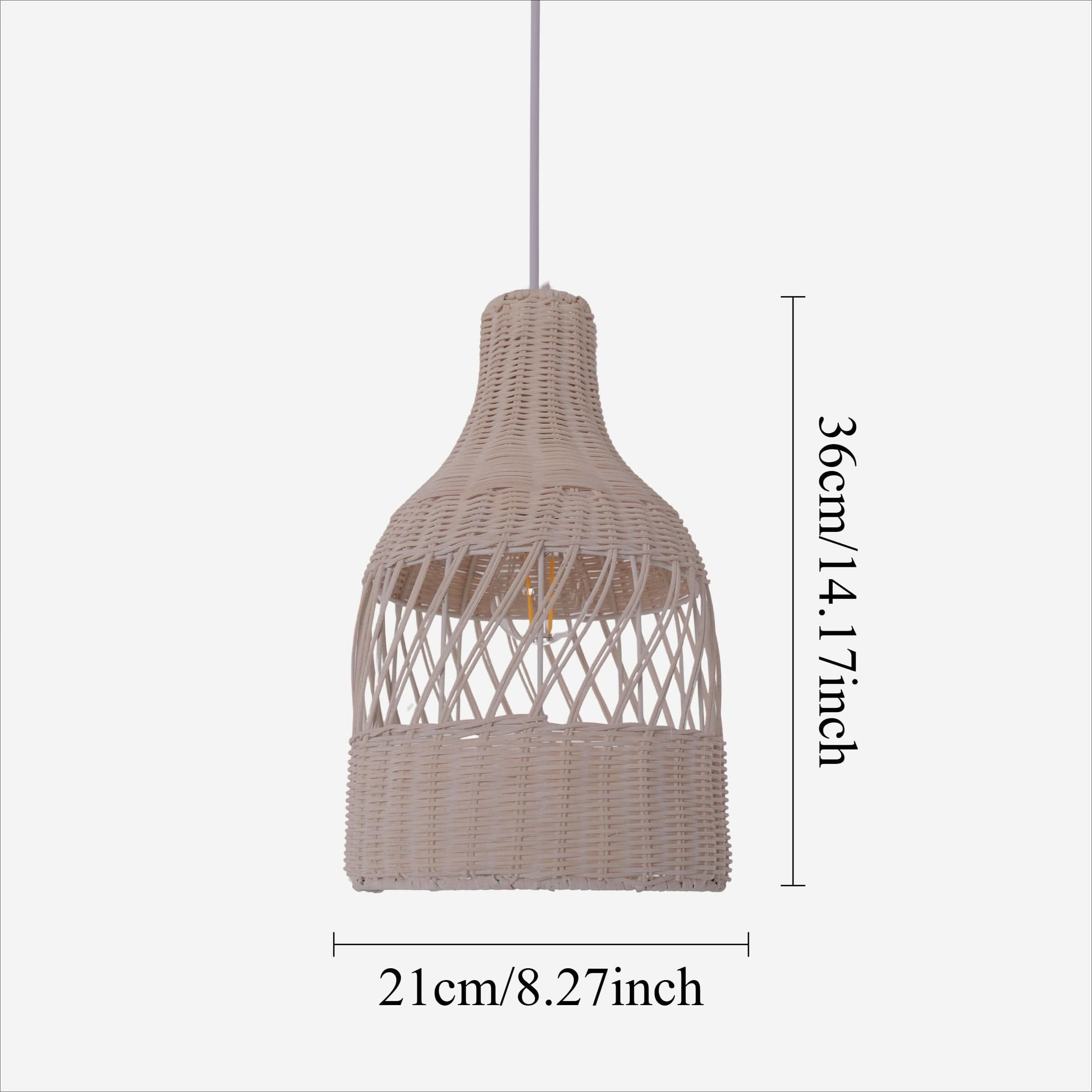 Lightsin Sustainable Handwoven White Rattan Light Fixture