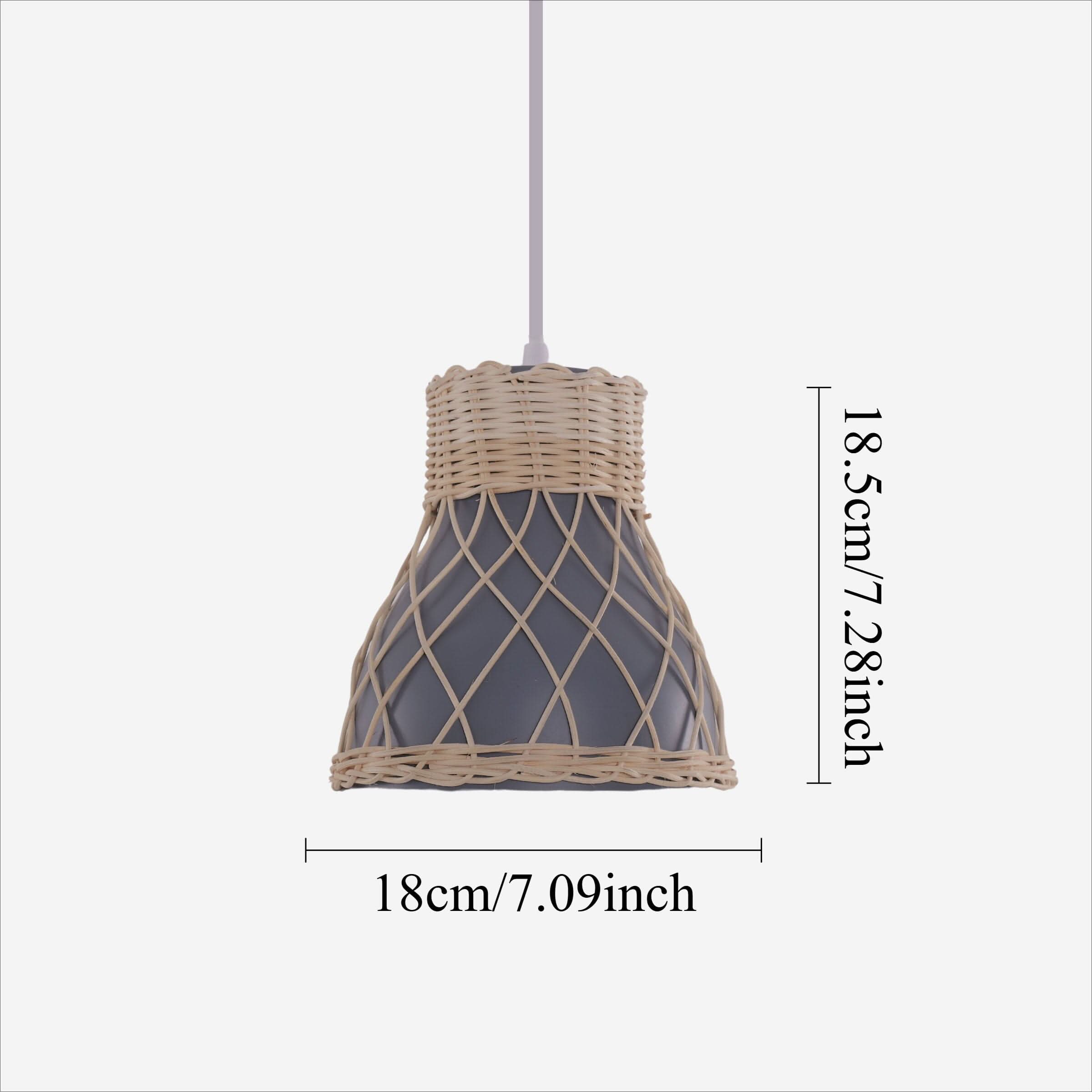 Lightsin Modern Rattan Pendant Light Available in Grey, Pink, and White