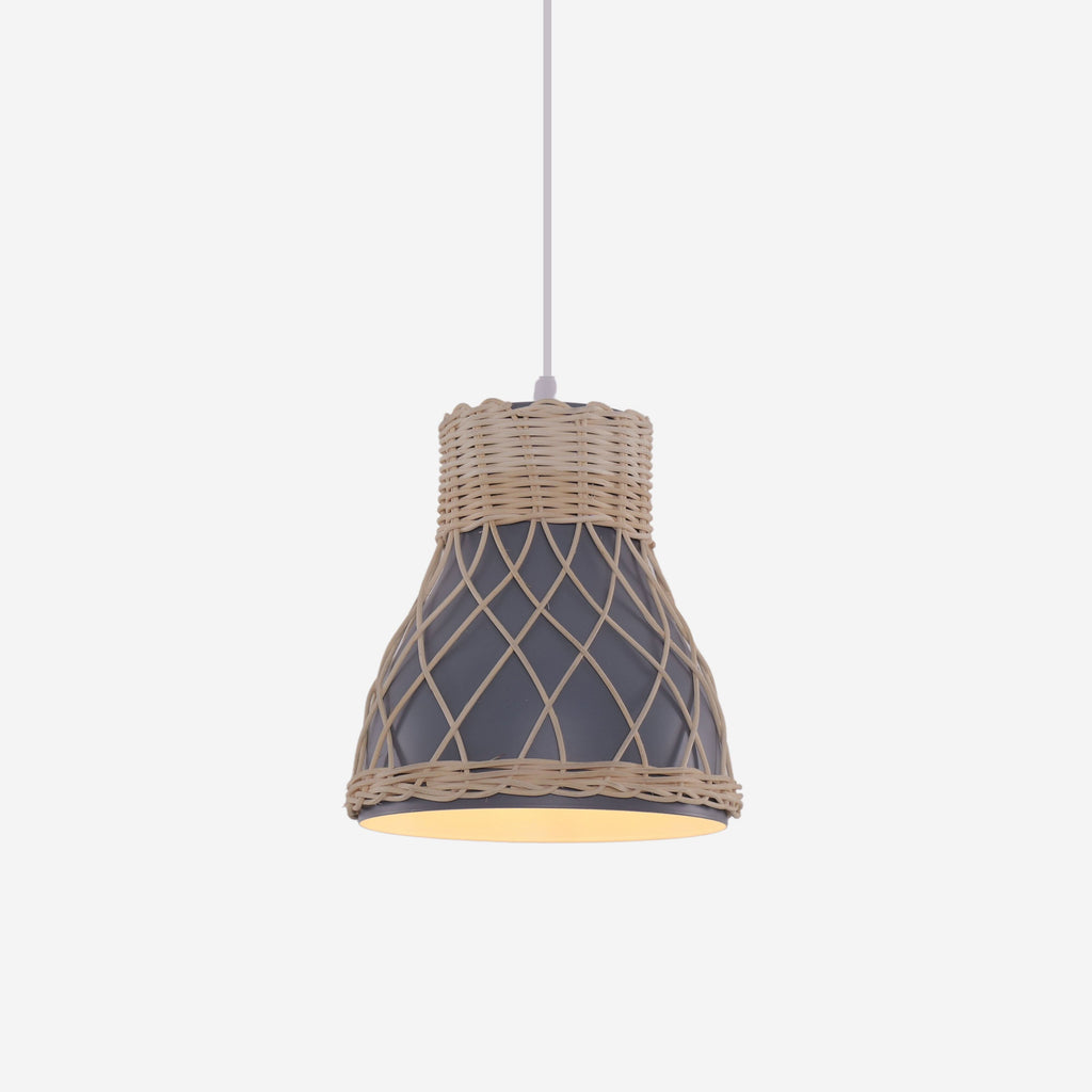 Lightsin Modern Rattan Pendant Light Available in Grey, Pink, and White