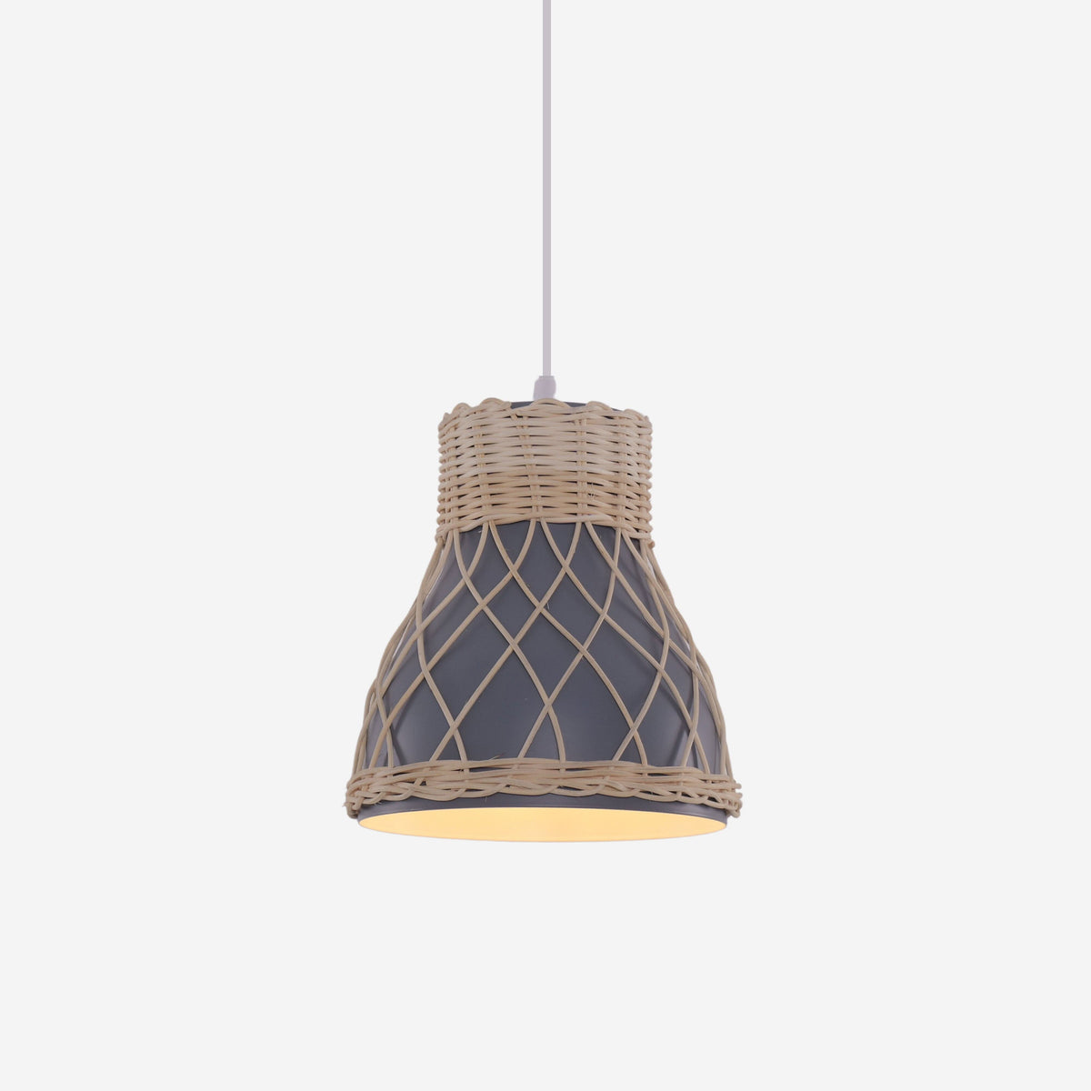 Lightsin Modern Rattan Pendant Light Available in Grey, Pink, and White
