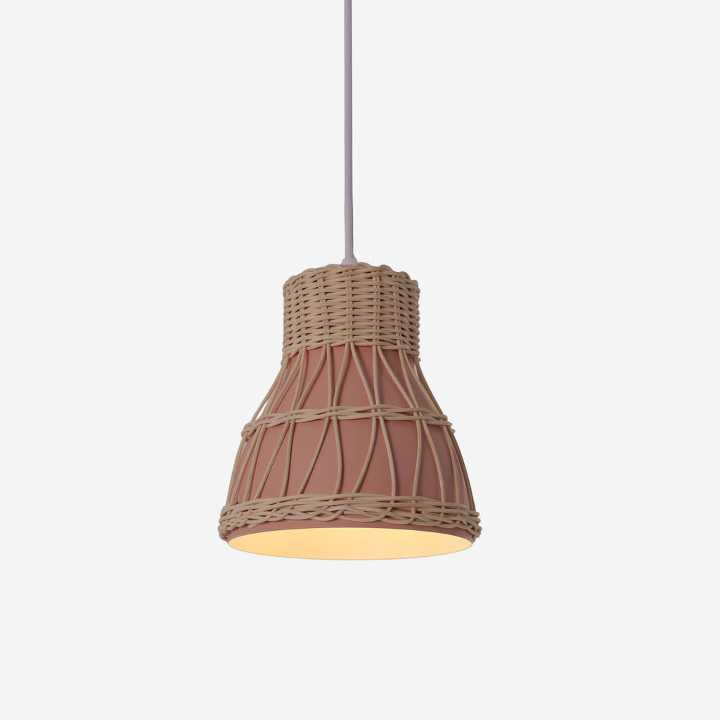 Lightsin Modern Rattan Pendant Light Available in Grey, Pink, and White