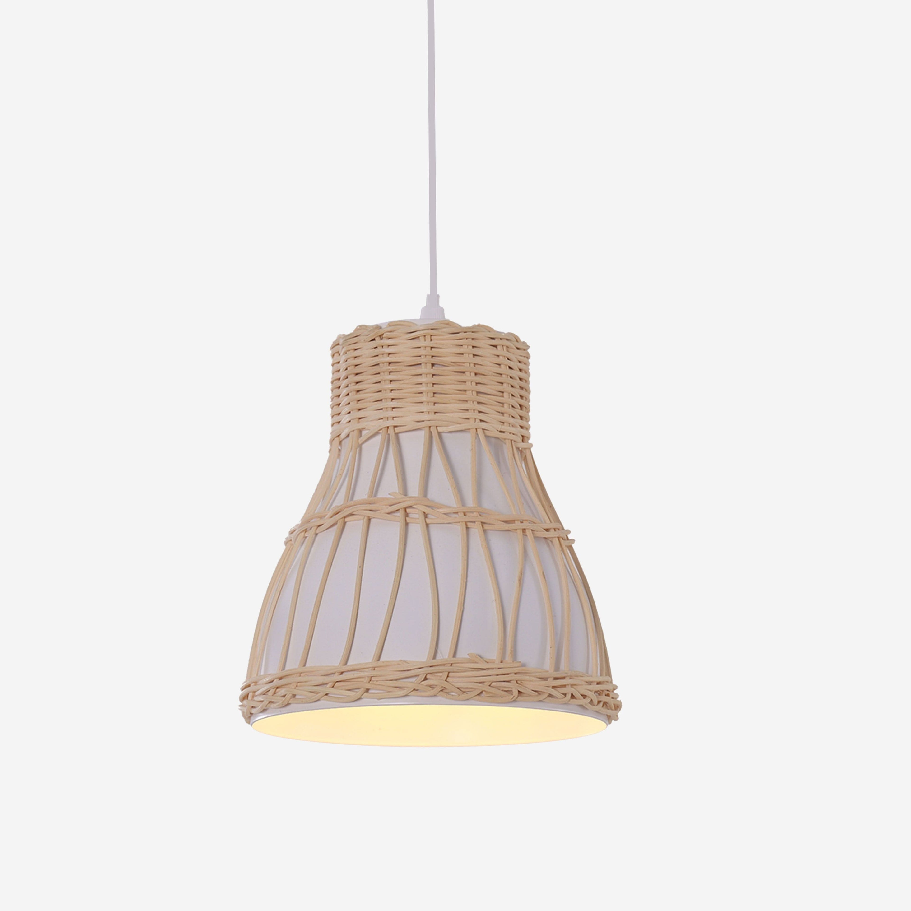 Lightsin Modern Rattan Pendant Light Available in Grey, Pink, and White