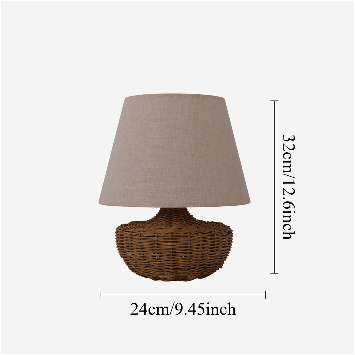 Lightsin Handwoven Rattan Table Lamp with Linen Shaded